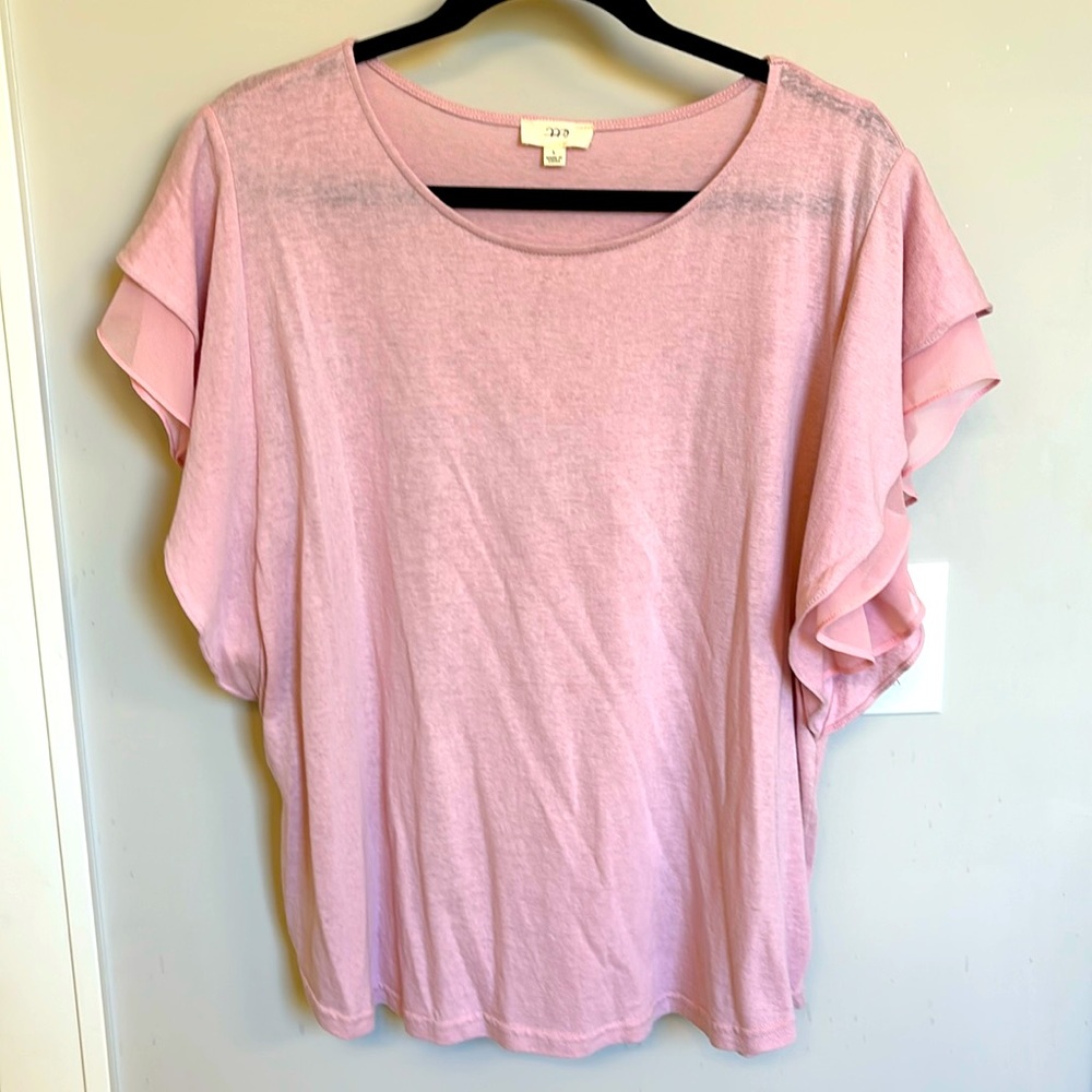Ott Double Flutter Sleeve Knit Top